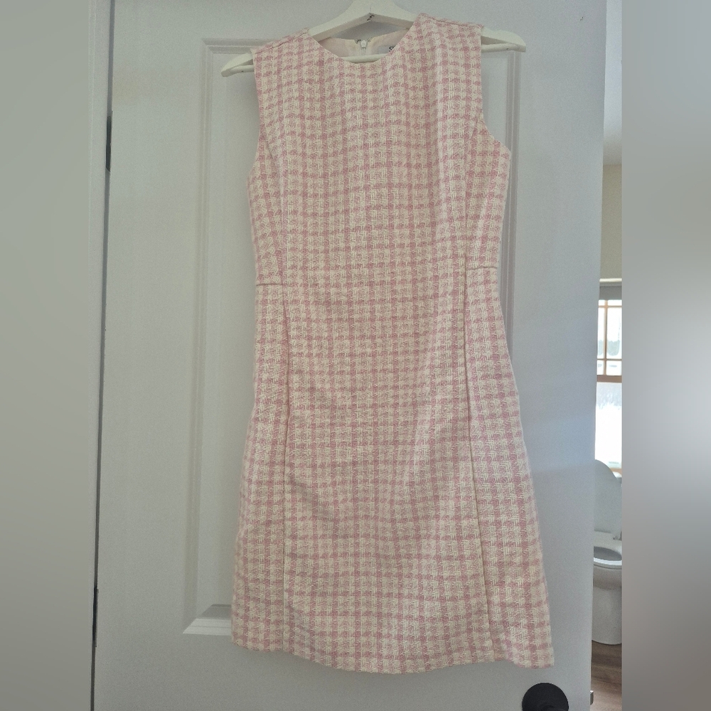 Suzy Shier Pink Checkered Mini Dress